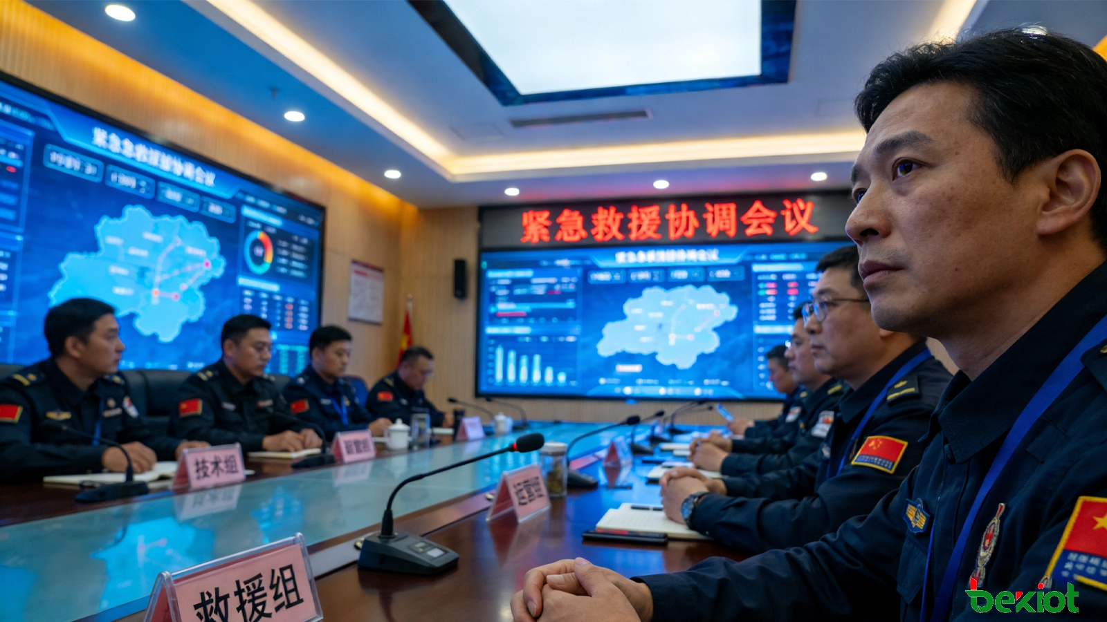 搭载矿井图纸、人员定位、环境状态与应急会议功能的井下煤矿指挥中心