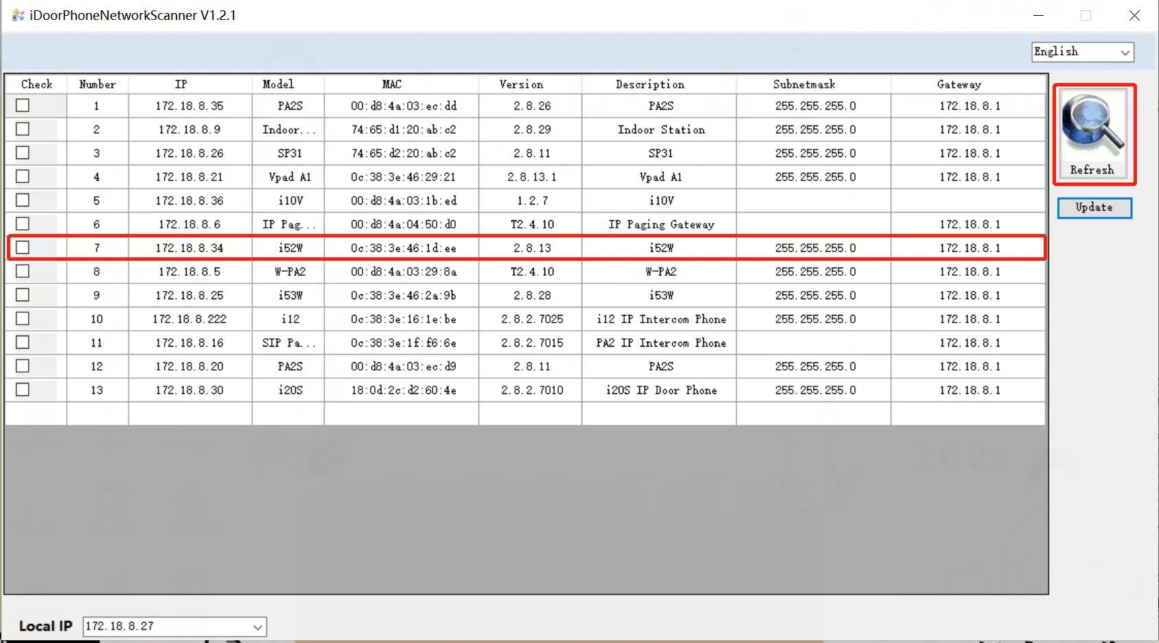 IP扫描工具列表界面