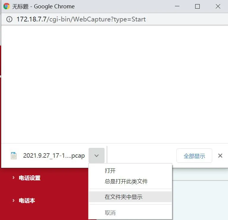 抓包文件下载完成