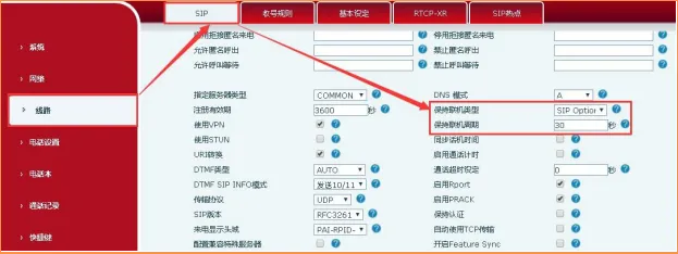 在电话上更改保持连接类型