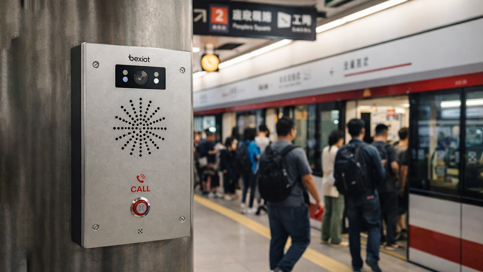 面向铁路和地铁车站的乘客求助点和紧急通信架构，集成对讲、PA/VA、CCTV、控制室和调度