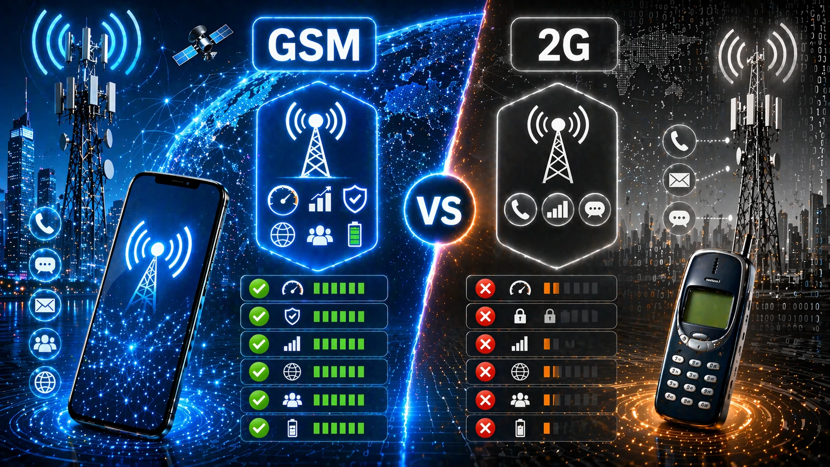 GSM 通信网络与 2G 网络的比较