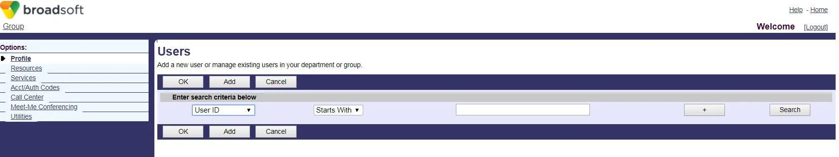 BroadWorks Users Page