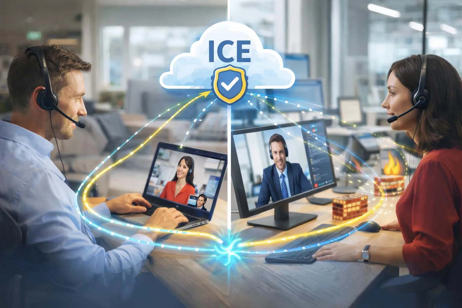 ICE 用于 WebRTC、SIP 通话、云端媒体、视频协作，以及跨浏览器、移动和企业网络的低延迟通信