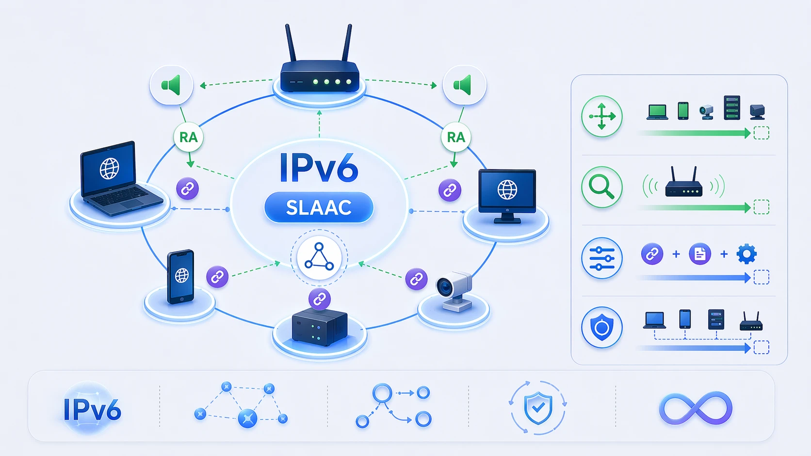 IPv6 SLAAC 优势展示自动主机配置减少手动工作和可扩展地址创建