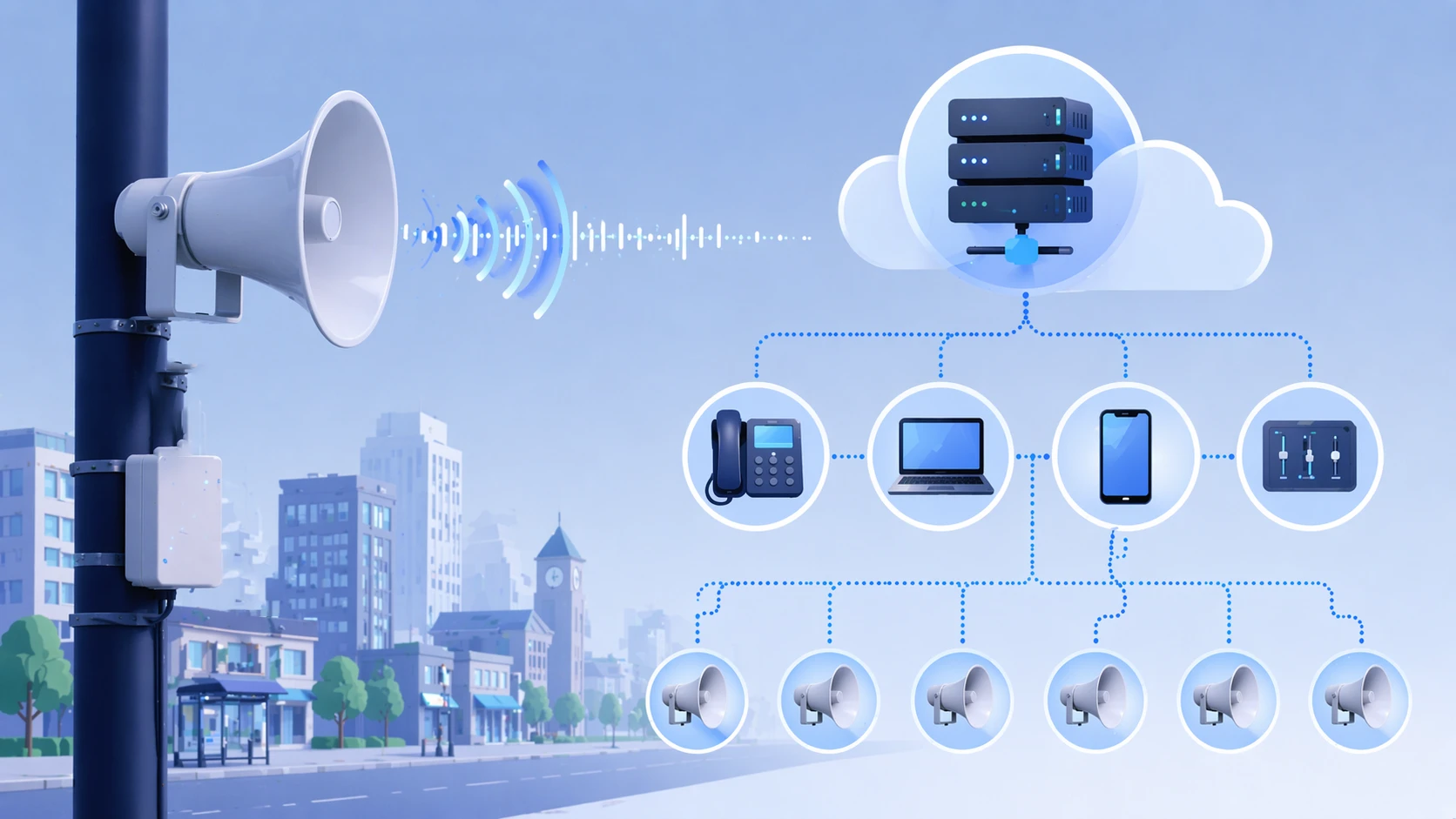 连接到IP PBX或SIP服务器用于寻呼和音频通知的SIP扬声器