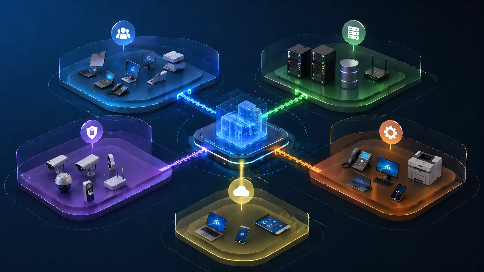VLAN 分段特性，包括流量隔离、减少广播流量、语音与数据分离以及结构化网络管理