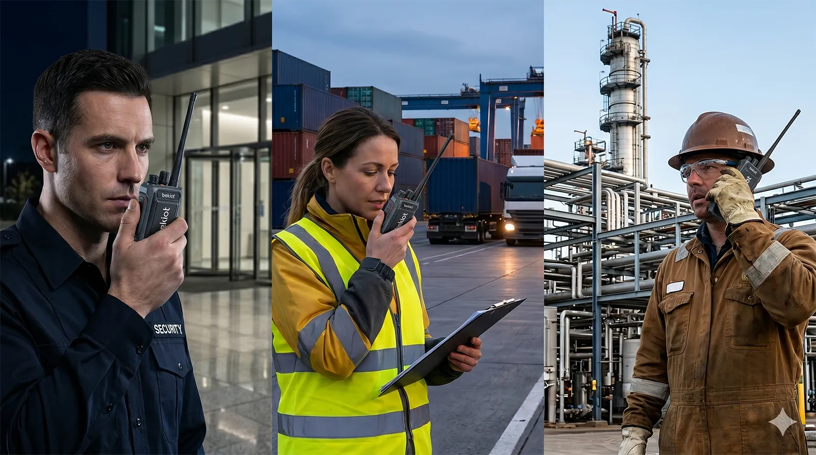 贝克通信 Push to Talk 手持对讲设备应用于安保、交通和工业运营现场团队