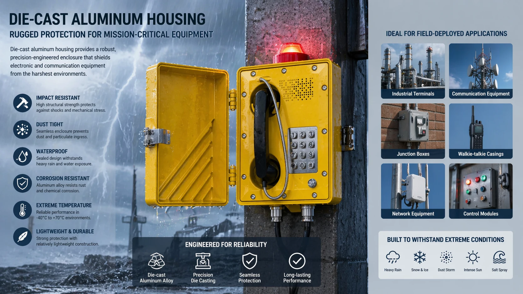 什么是铸铝外壳？行业标准、防护等级及应用场景详解