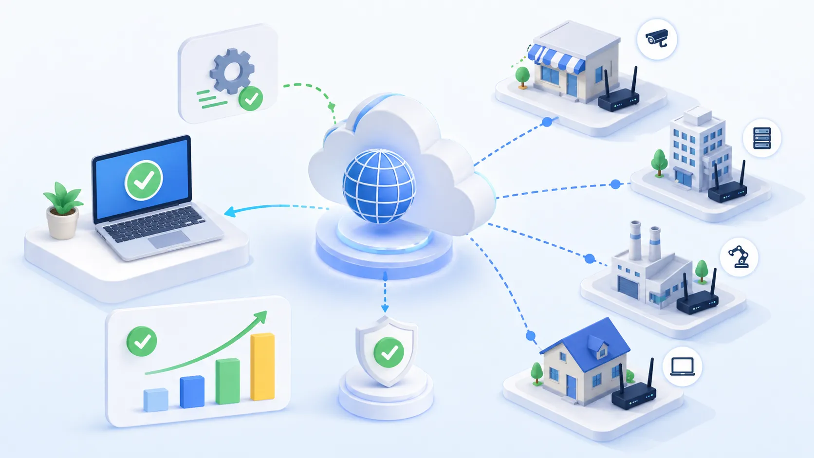 动态 DNS 在 WAN IP 地址变化时，仍然为分支办公室和远程设备提供稳定的连接支持