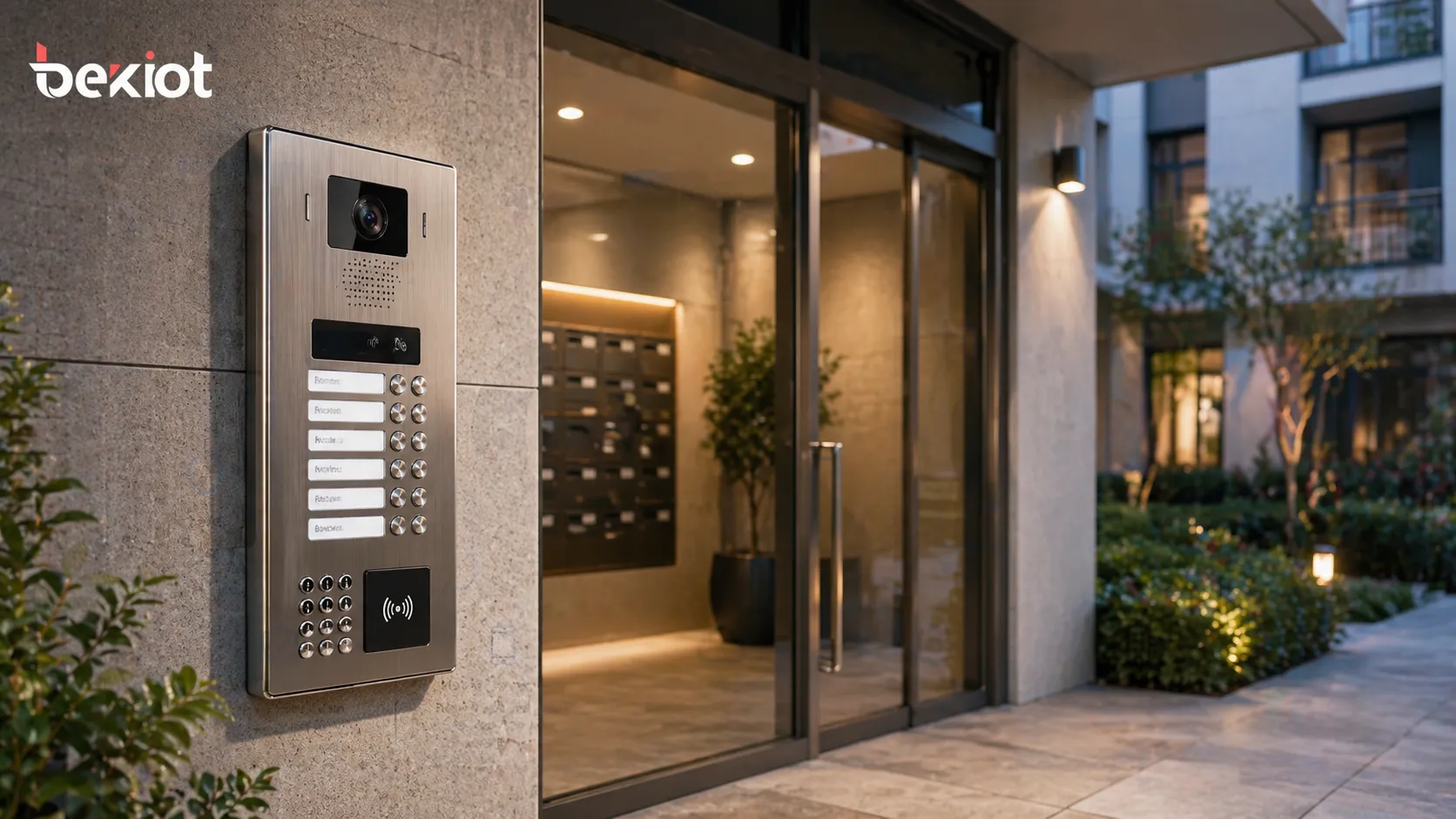 多住户公寓入口处的壁挂式对讲系统