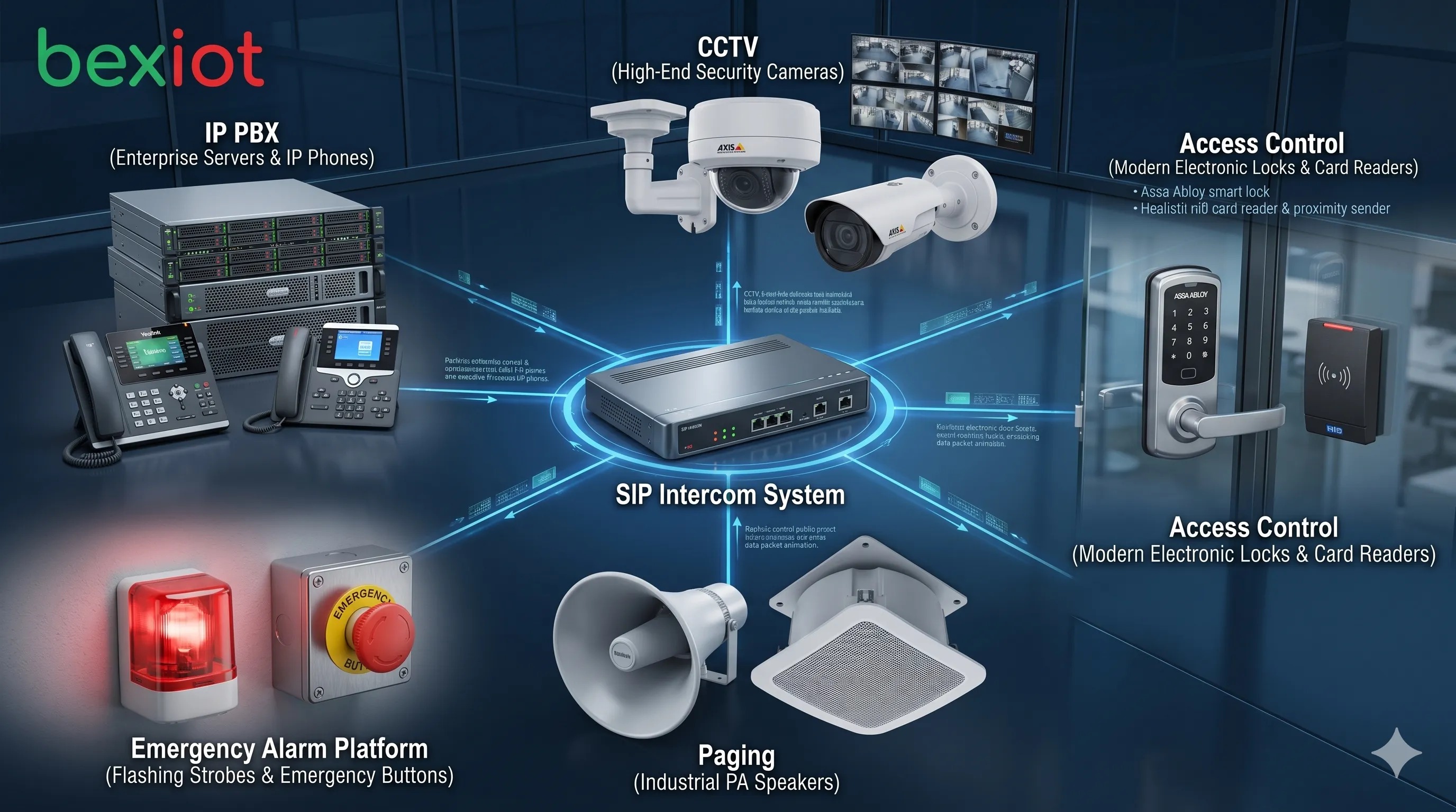 SIP对讲系统与IP PBX CCTV门禁寻呼和应急警报平台集成
