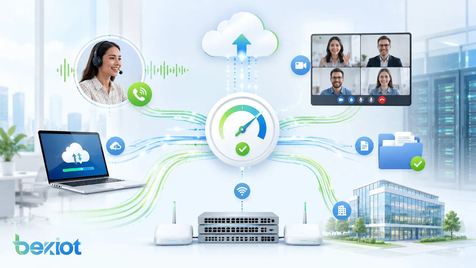 带宽优势展示流畅 VoIP 清晰视频会议 快速云访问 稳定文件传输和可扩展企业网络