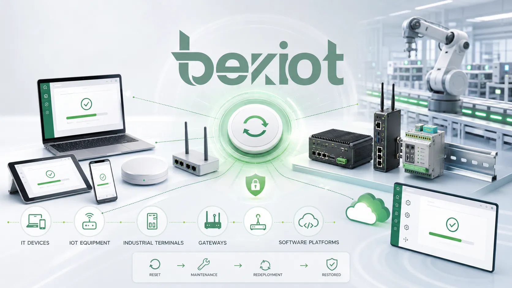 恢复出厂设置在 IT 设备、IoT 设备、工业通信终端、网关和软件平台中的应用