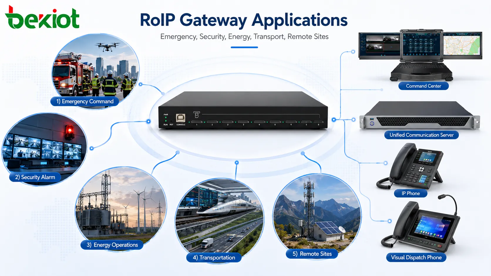 RoIP网关在应急指挥、安保报警联动、能源、交通和远程站点通信中的应用