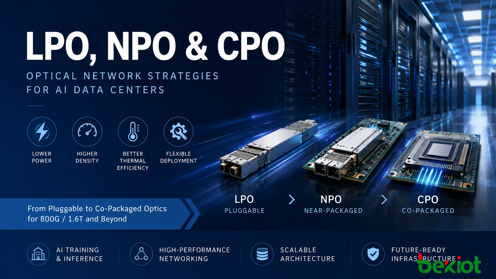 LPO、NPO与CPO：AI数据中心的光网络策略