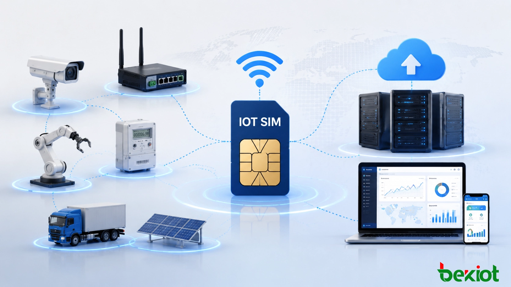 物联网 SIM 卡通过蜂窝网络连接工业设备和远程终端