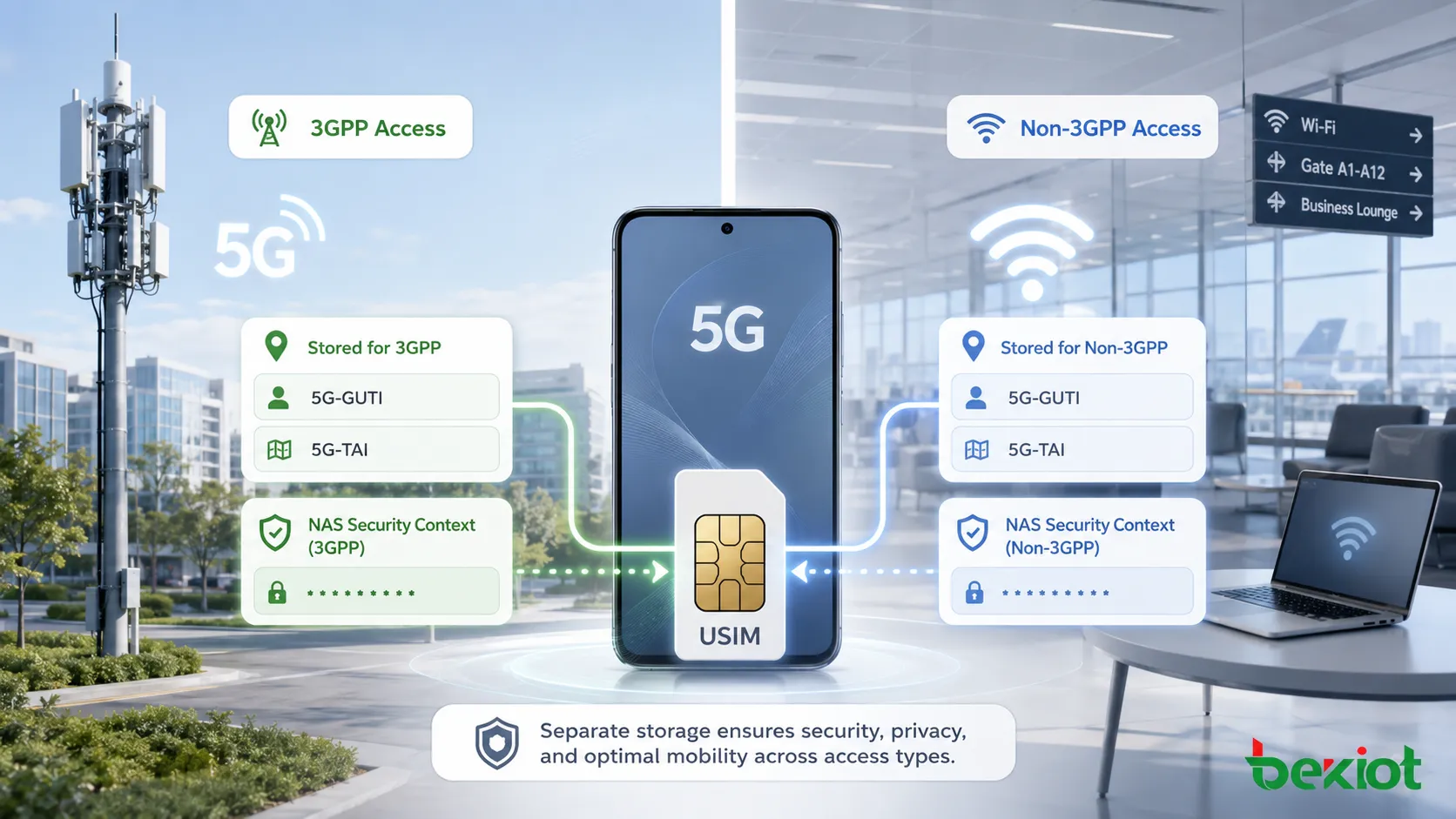 5G USIM针对3GPP接入与非3GPP接入分别存储位置信息与NAS安全上下文