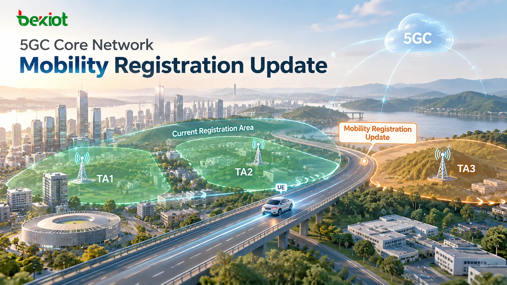 在5GC移动性注册更新中,当UE从当前Registration Area内的TA移动到该区域之外的新TA时,会触发Mobility Registration Update;普通的小区切换,或Registration Area内部的TA变化,并不需要再次注册