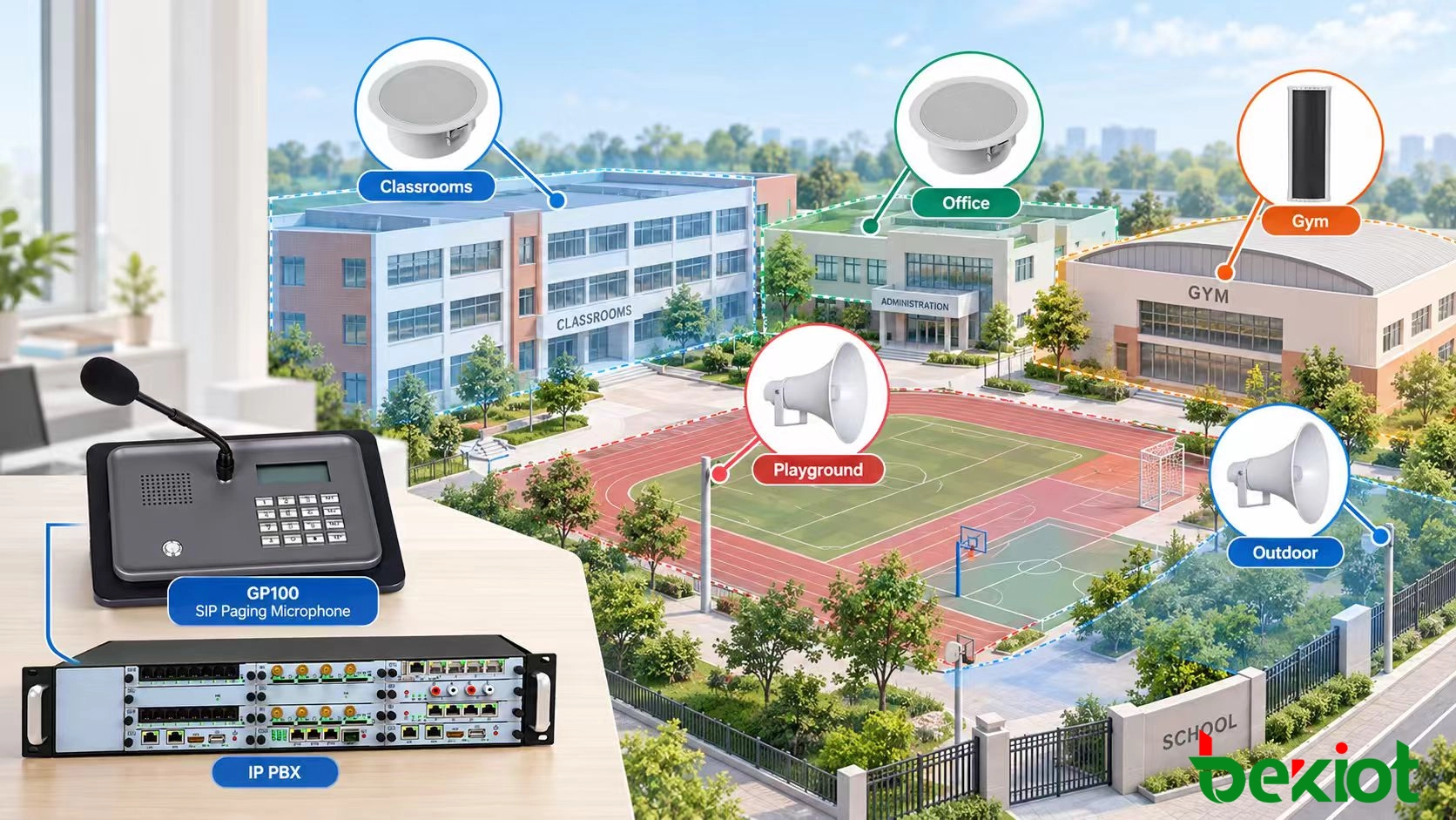 学校PA系统广播分区规划用于校园区域